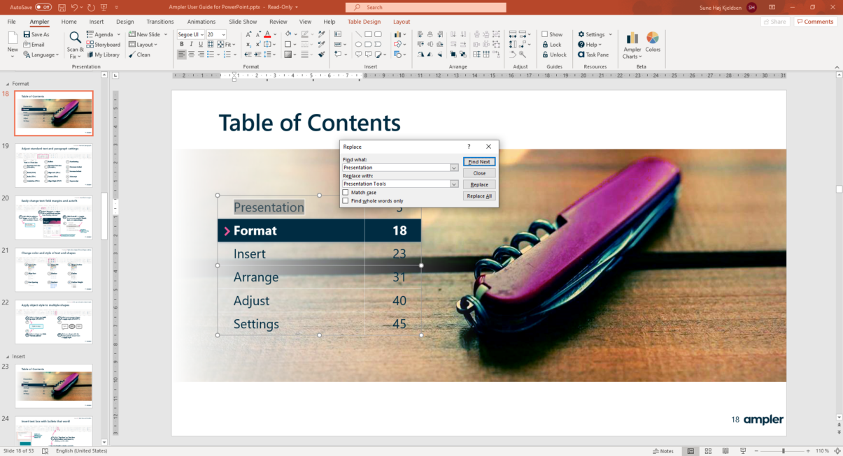 Table Of Contents PowerPoint Next Generation Tools For Microsoft Office