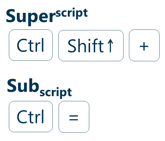 shortcut key for superscript in word