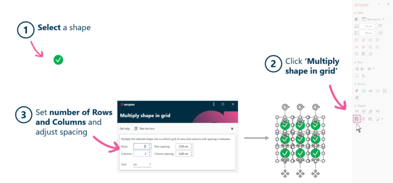 Multiply shapes in a grid - Ampler