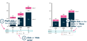 Hide series from chart and keep in data table - Ampler