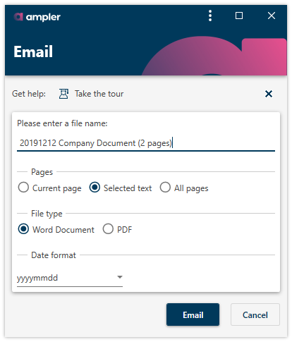 Send E-mail User Interface
