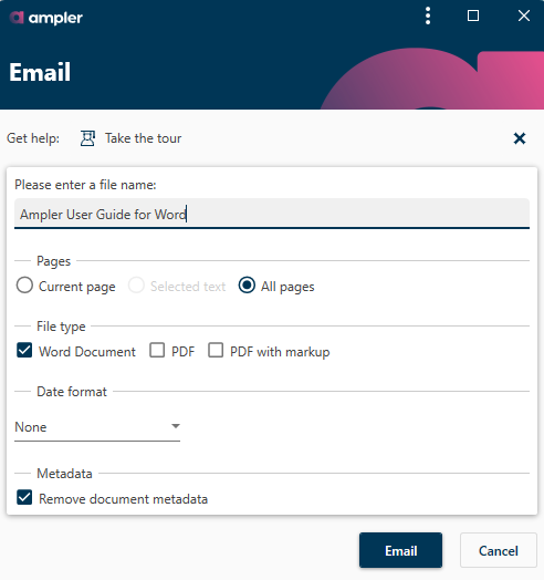 Send an e-mail directly in Word
