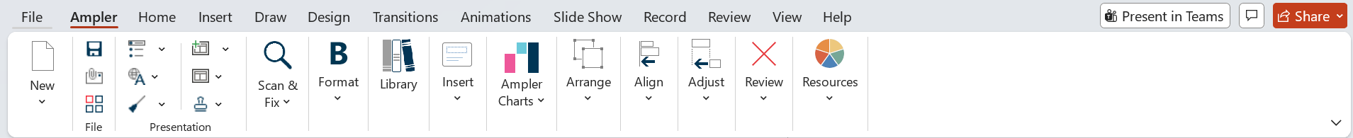 Example of a compressed Ampler toolbar